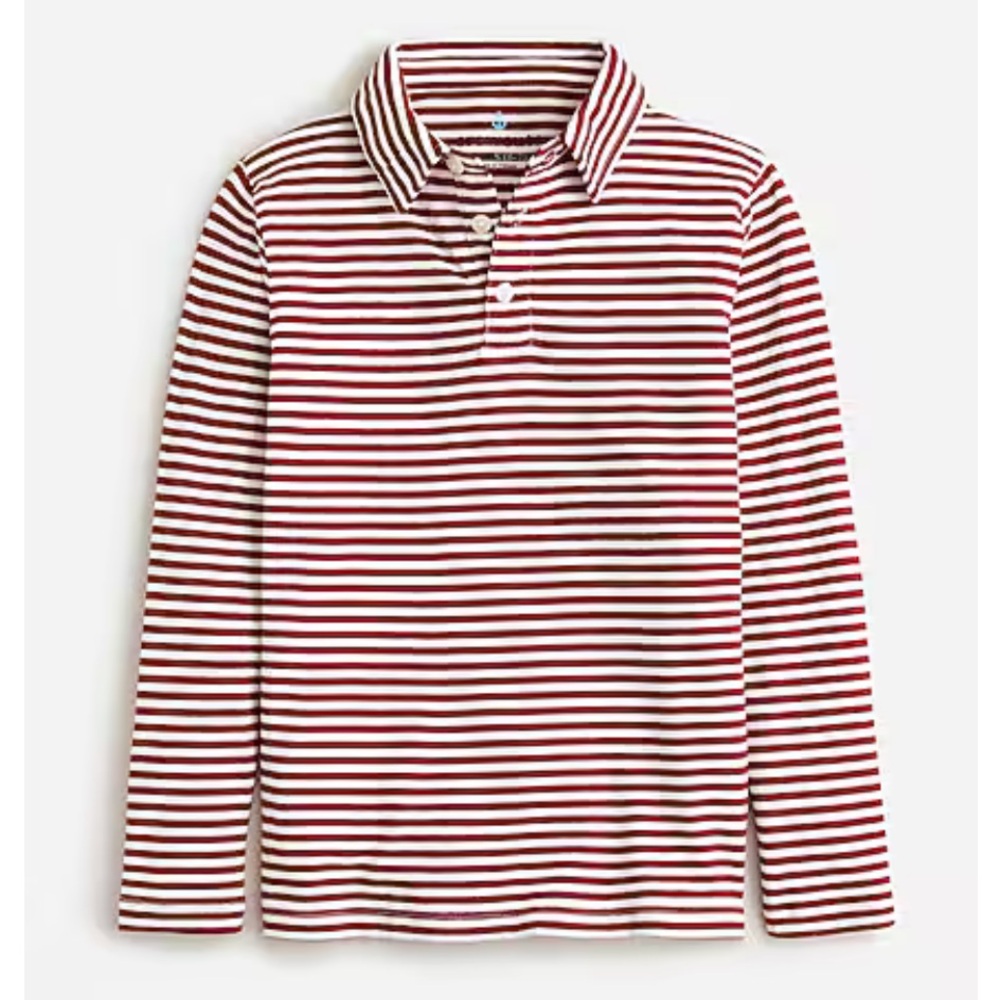 Crewcuts long sleeve Red and White Striped Polo Shirt